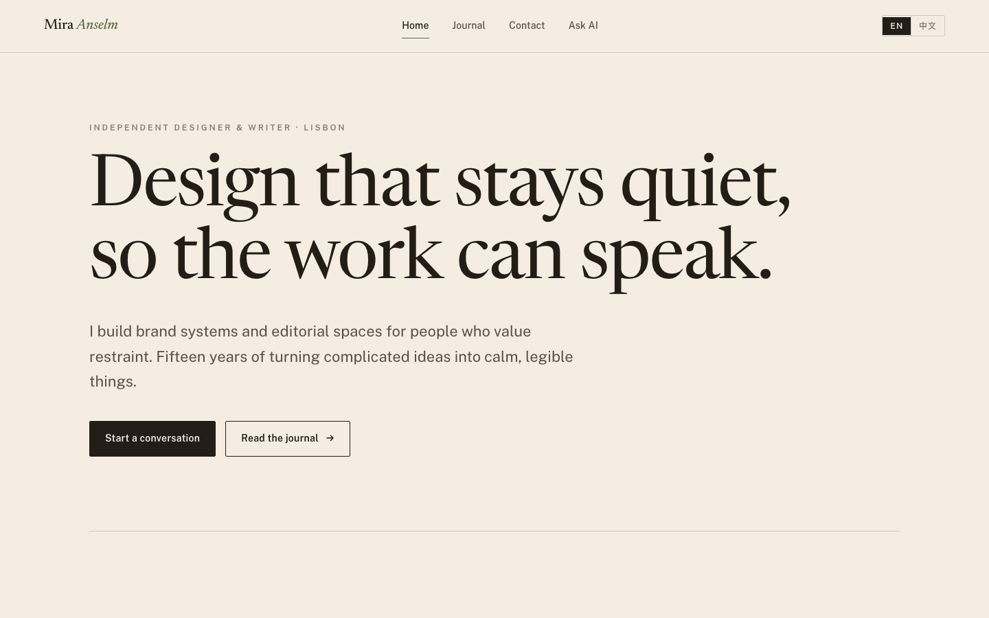 Quiet Luxe template preview