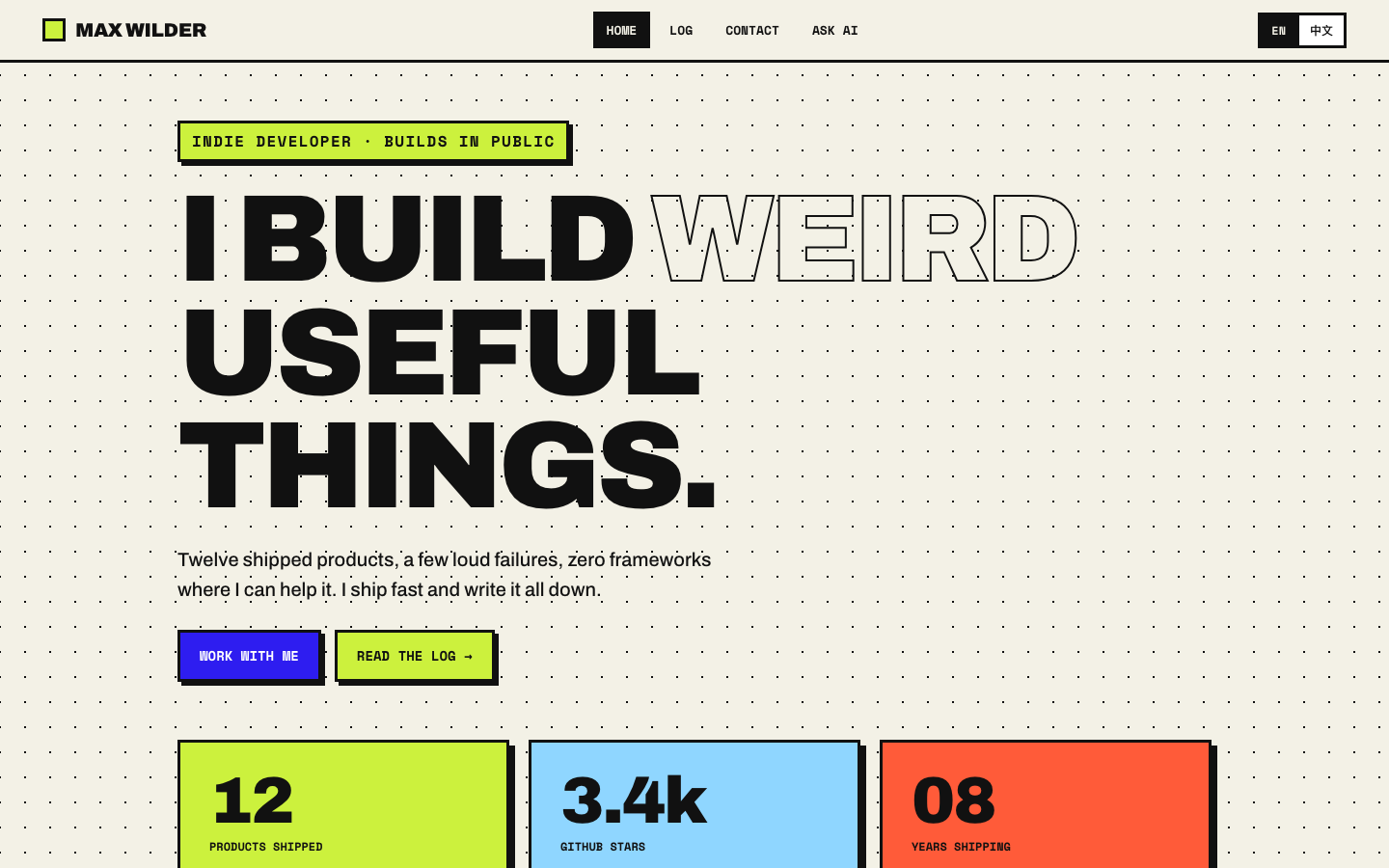 Neo-Brutalist template preview