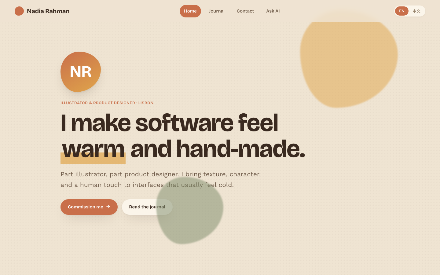 Warm Tactile template preview